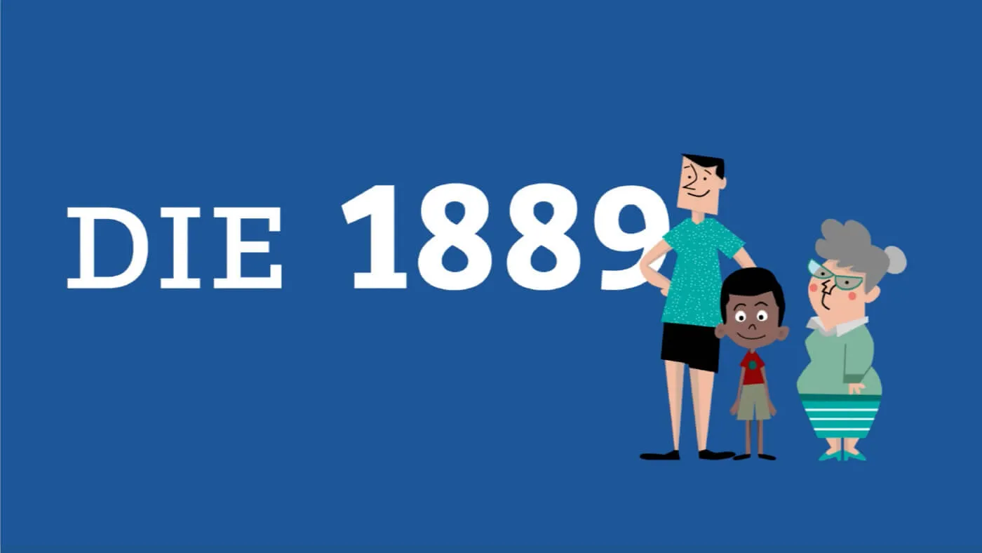 The 1889 corporate design and logo application.