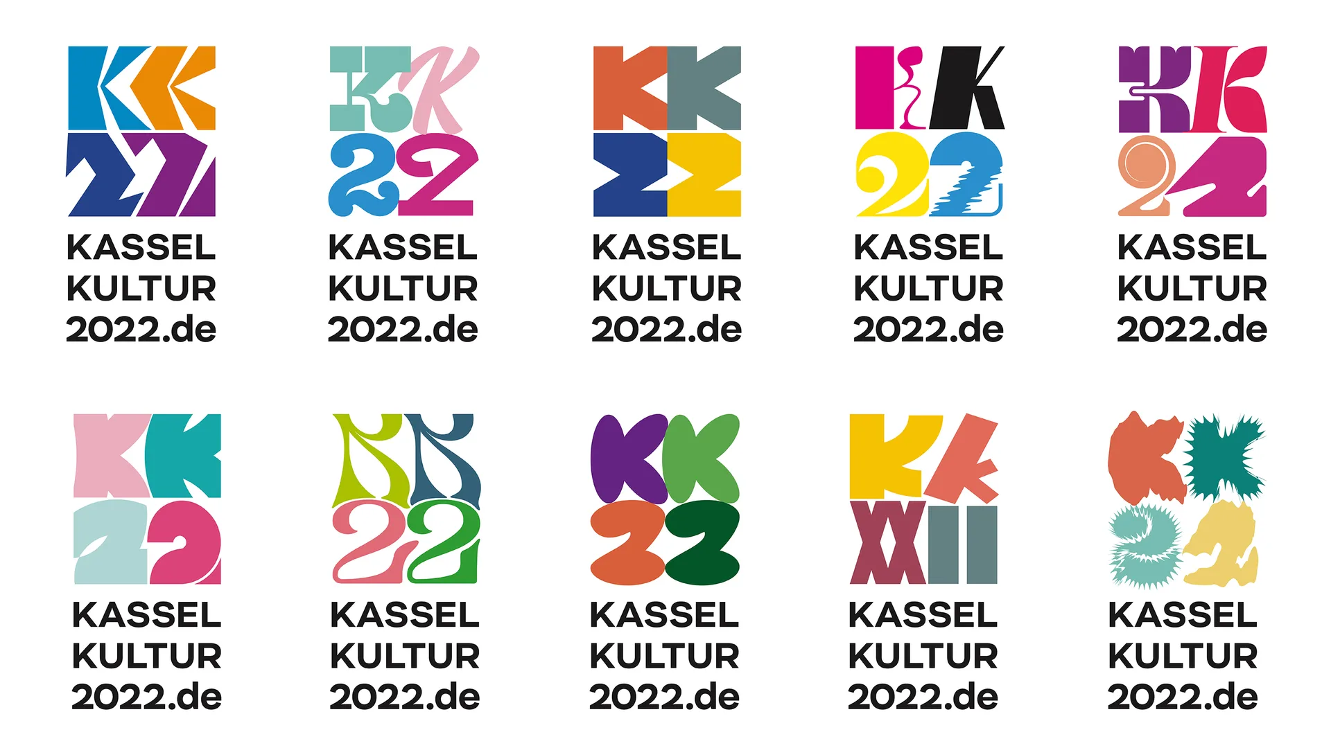 KasselKultur2022 logo design. Variable logos, brand identity, and campaign implementation by Machbar.