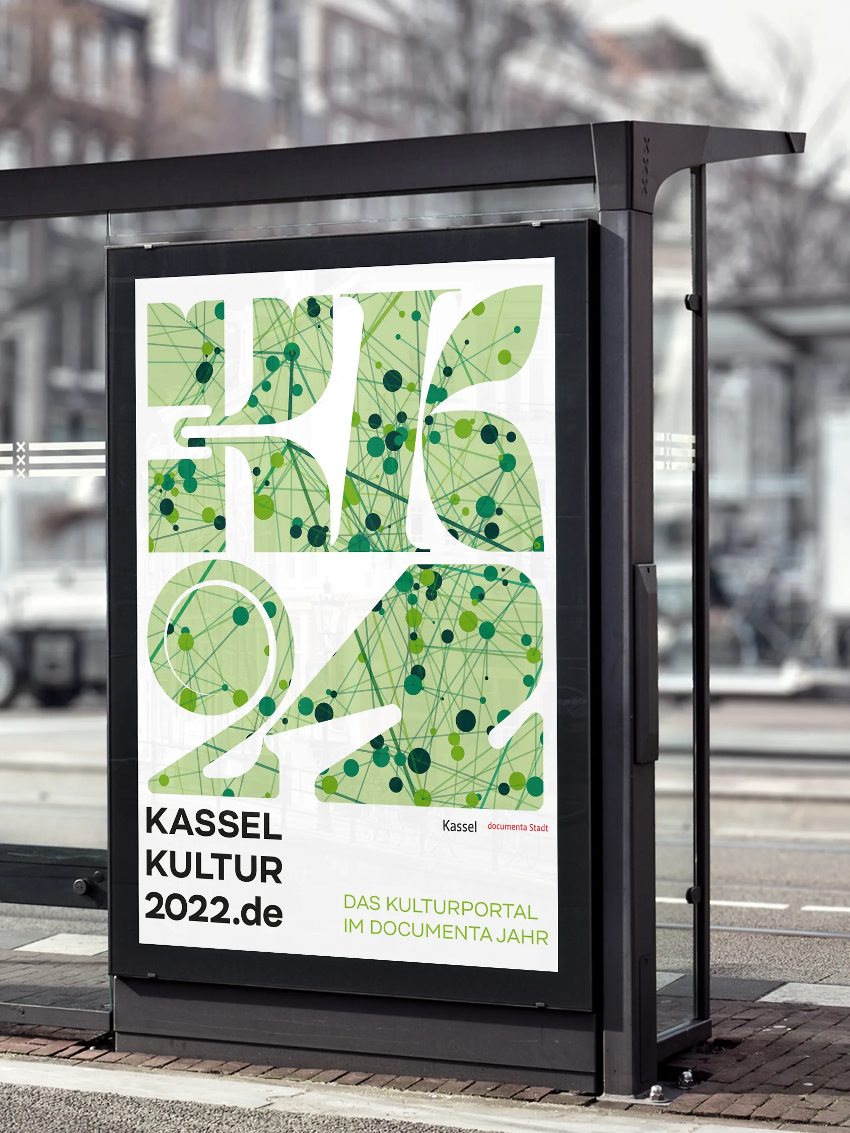 KasselKultur2022 poster applications. Logo design, brand identity, and campaign implementation by Machbar.