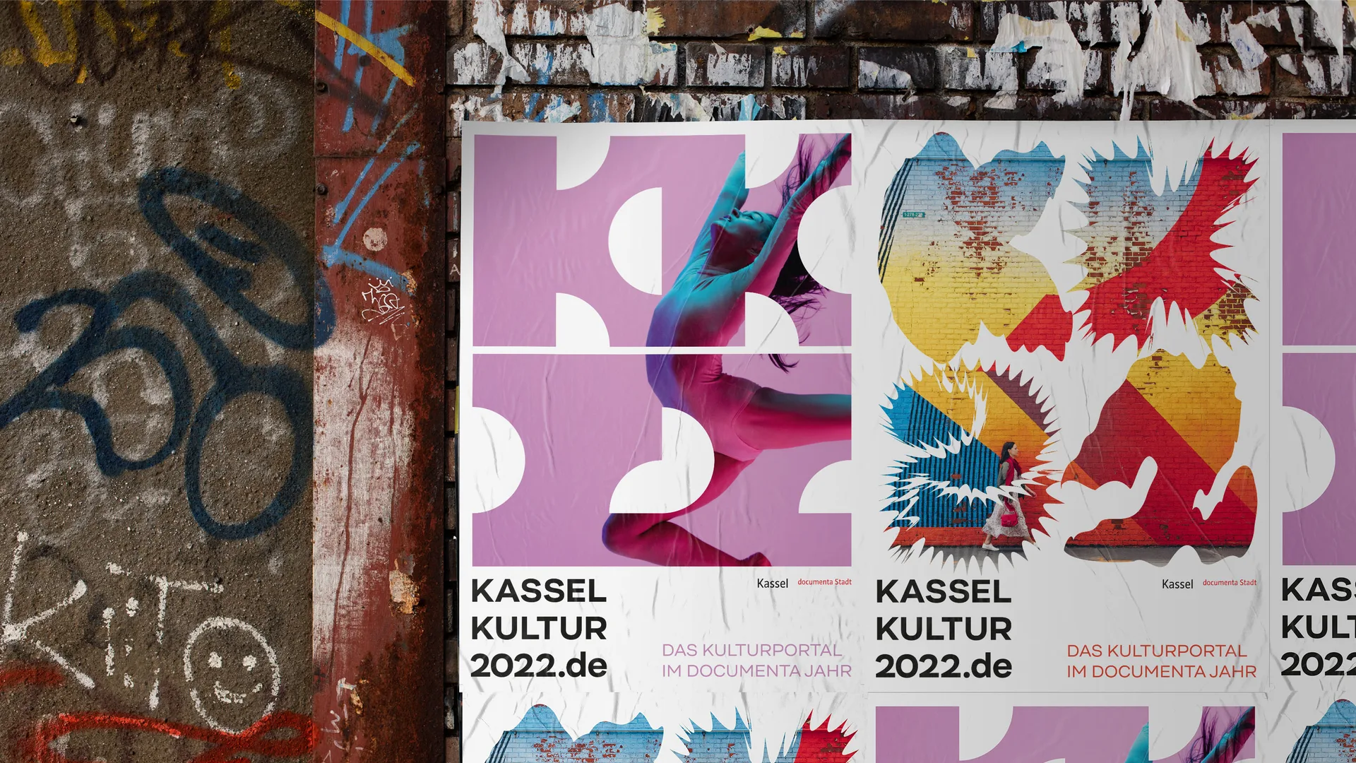 Kasselkultur2022 poster applications. Logo design, corporate identity, and campaign implementation by Machbar.