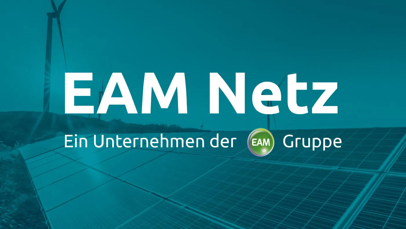 EAM Netz logo application on a campaign visual. Corporate design and logo design by Machbar.