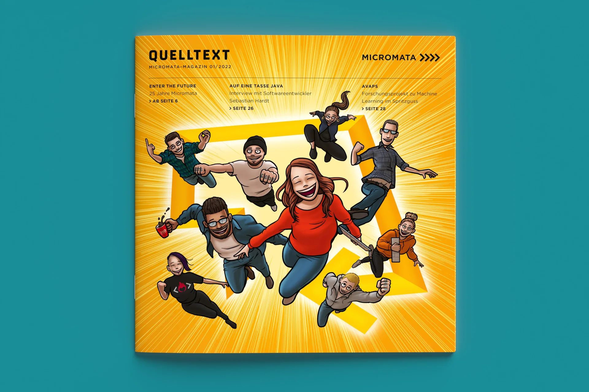 An issue of the Micromata company magazine 'Quelltext'. Editorial design and implementation by Machbar.