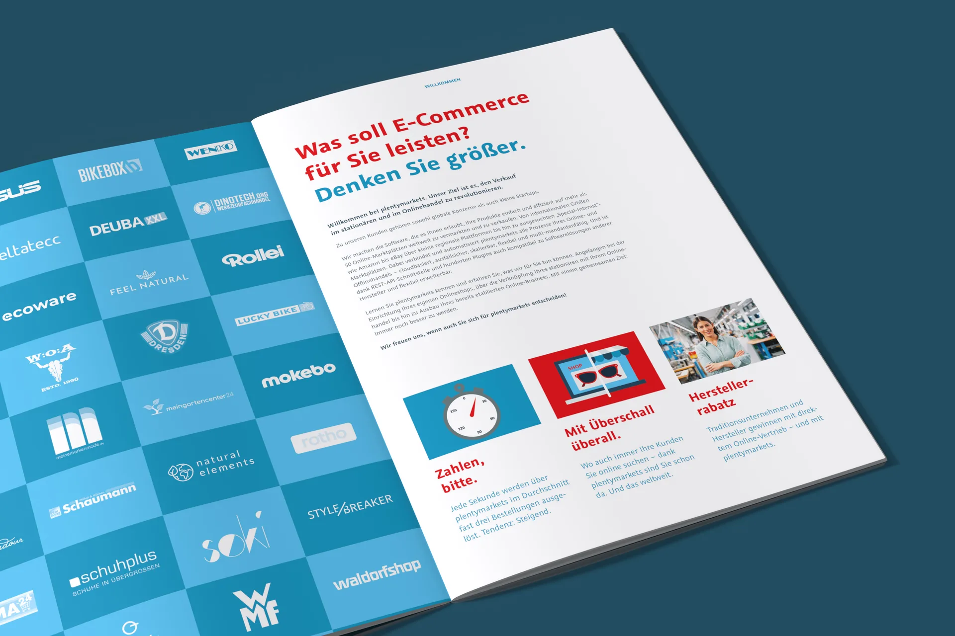 plentymarkets image brochure inside page 'Welcome'