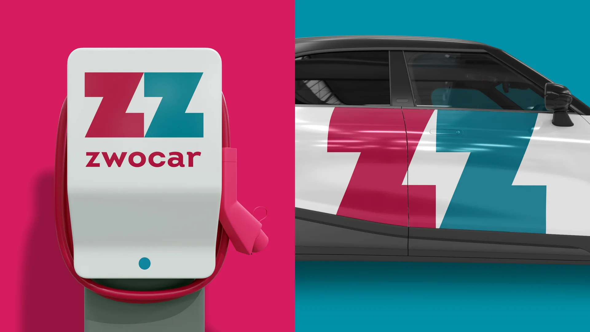 ZwoCar logo application. Brand strategy, concept, design and implementation by Machbar.