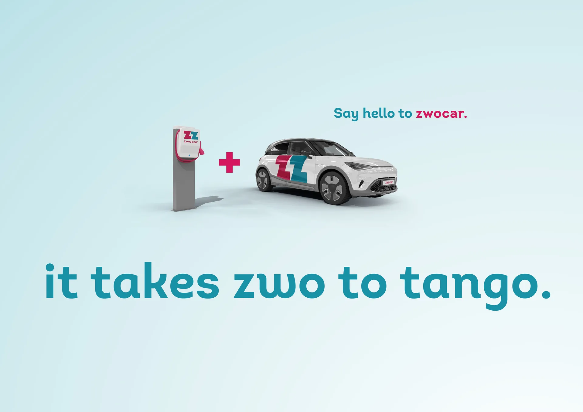 Campaign visual for ZwoCar. Brand strategy, concept, design and implementation by Machbar.